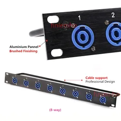 Rack Patch Panel 8 12 16 Way SpeakOn Chassis Connnector 1U Flight Case Mount For Professional Loudspeaker Audio Cable Male Plug