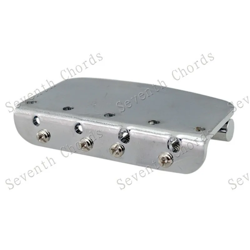 Ein Satz verchromter Curve-Baseplate-Vintage-4-Saiten-Sattel-Bassbrücken-Gitarrenzubehörteile für Musikinstrumente – Detail 4