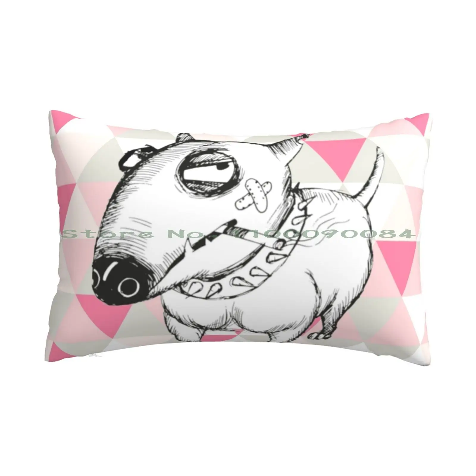 Bullterrier Pillow Case 20x30 50*75 Sofa Bedroom Bullterrier Geographical Pattern Dogs With Cigarette Freak Animal Lovers Dog