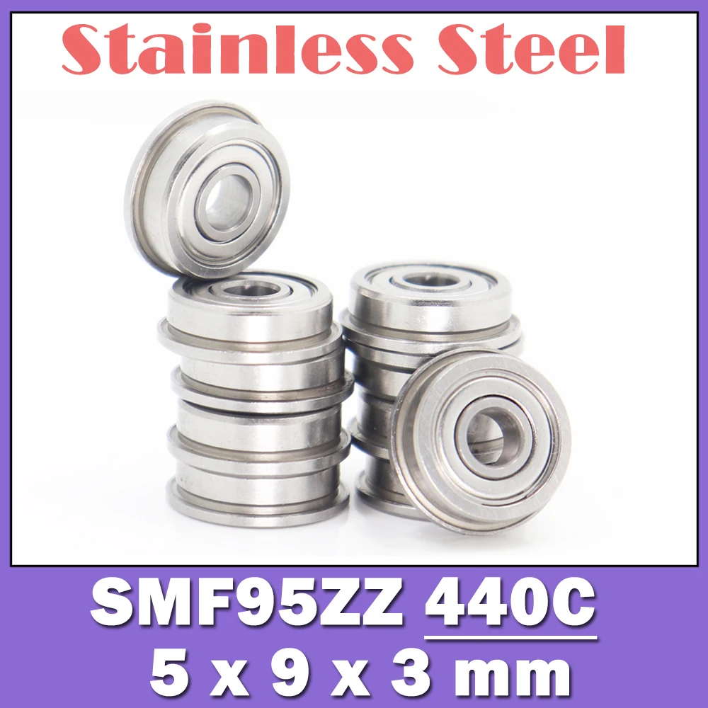 

SMF95ZZ Flange Bearing 5*9*3 mm ( 10 PCS ) Double Shielded Stainless Steel Flanged SMF95 ZZ Ball Bearings SMF95Z MF95 DDLF-950ZZ