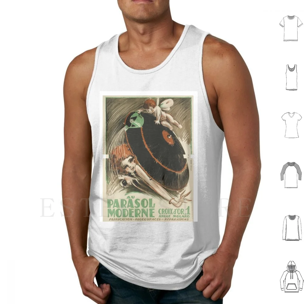 Noel Fontanet-Au Parasol Moderne, 1925, cartel Art Deco, camisetas sin mangas, chaleco de algodón, 1920, años 20, 1985, arte artístico, obra de arte