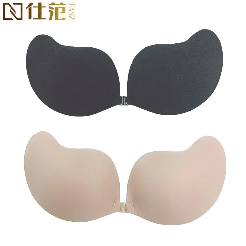 One piece invisible bra mango cup buckle gathers non-slip no steel ring dress wedding underwear chest stickers seamless gather