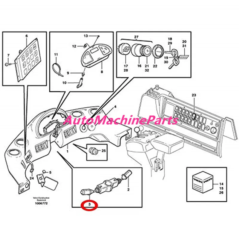 Switch VOE11039411 11039411 for Volvo L50B L50C L50D L50E Wheel Loader