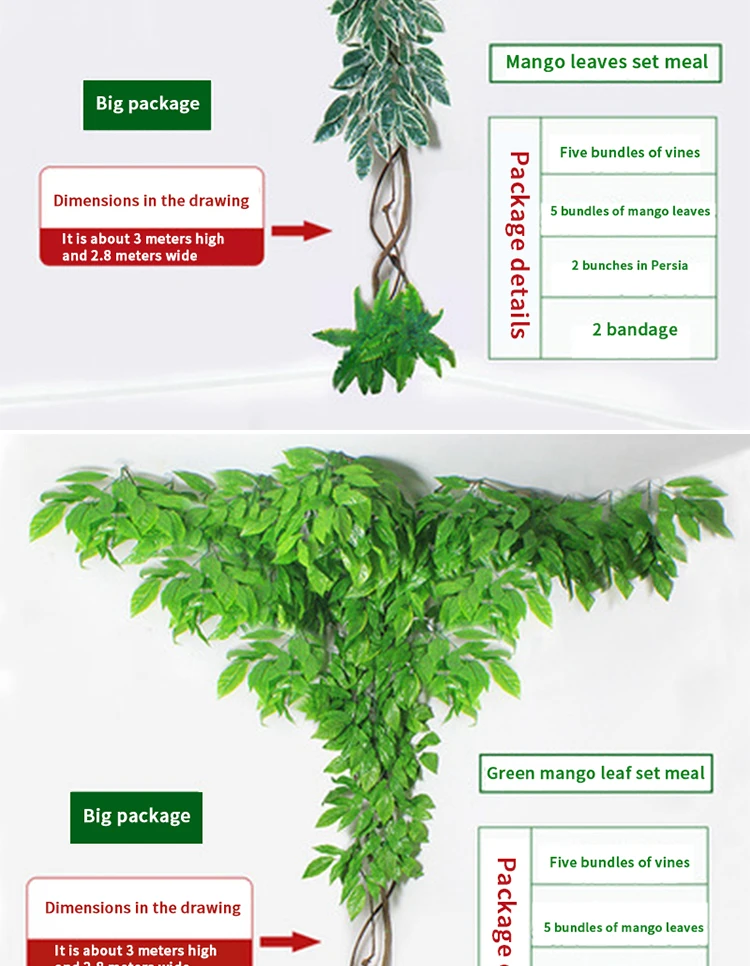 Künstliche Grünpflanzen, die Ranken wickeln, simulierte Banyanzweige, ewige Banyanbaum-Innendekoration, Wohnzimmer, Zuhause – Detail 6