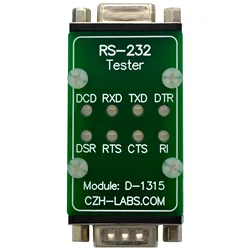 CZH-LABS RS232 LED bağlantı test modülü, DB9 erkek DB9 kadın.