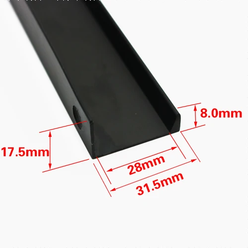 Imagen 2 del producto Tiradores ocultos para armario, tiradores de armario de cocina de acero inoxidable, color negro, plateado, naranja y dorado, tiradores de cajón, manija para muebles