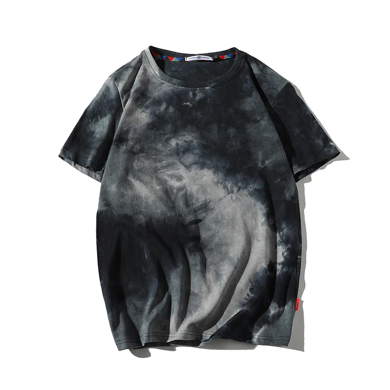 Men 2024 Summer New Hot Hip Hop Streetwear Fashion T-Shirts Tops Tees Men Casual Tie-Dye O-Neck Brand Short Sleeve T-Shirts Men