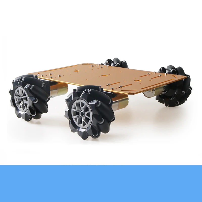 4WD Großes Panel Metall-Auto-Chassis 97 mm Mecanum Omnidirektionales Rad-Kit 12 V Gleichstrommotor mit hohem Drehmoment DIY RC ROS/Drift-Plattform