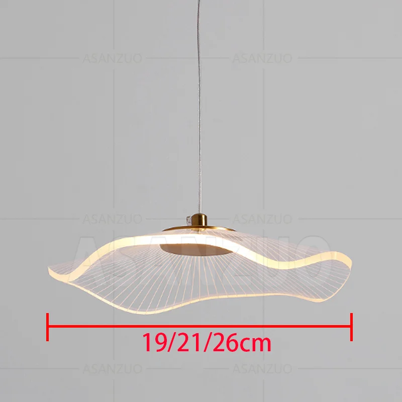 Nordic single head Lotus leaf pendant lamp bedroom bedside dining room living room stairwell modern LED art hall decor light