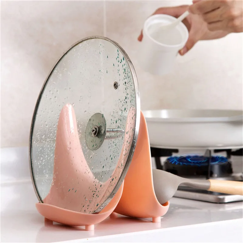 Kitchen Utensil Pot Holders Pan Cover Holder Multifunction Organizer Rack Spoon Rest Pot Pan Lid Rack Stand Kitchen Holder Tool