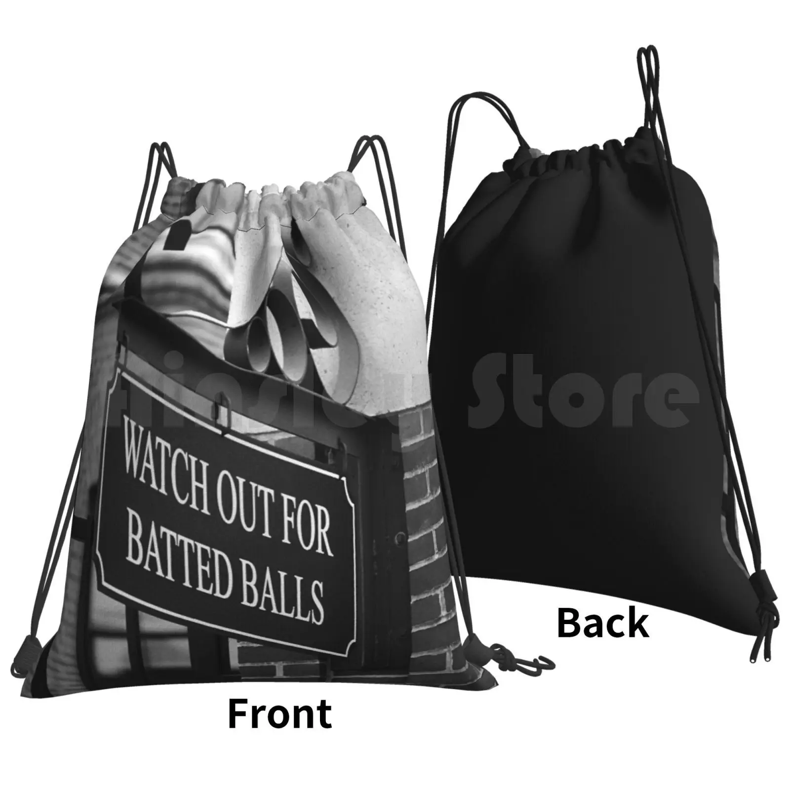 Baseball Warning Backpack Drawstring Bag Riding Climbing Gym Bag America American Americana Attractions Ball Ballpark