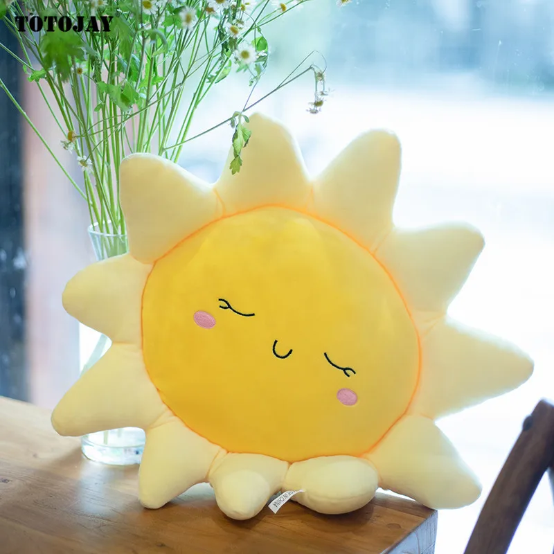 Lovely Soft Baby Plush Pillow Sleeping Sun Cloud Shaped Cartoon Bed Car Decor Nursing Yellow Pink Blue Sofa Cushion Girls Gift