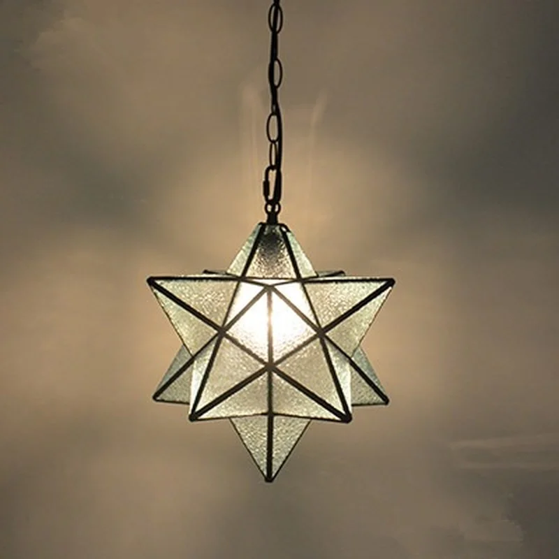 Loft Vintage Pendant Lamp Light, Shooting Star Tiffany Glass Lighting Ceiling for Home Aisle Corridor Porch Shop Bar Loft  Cafe