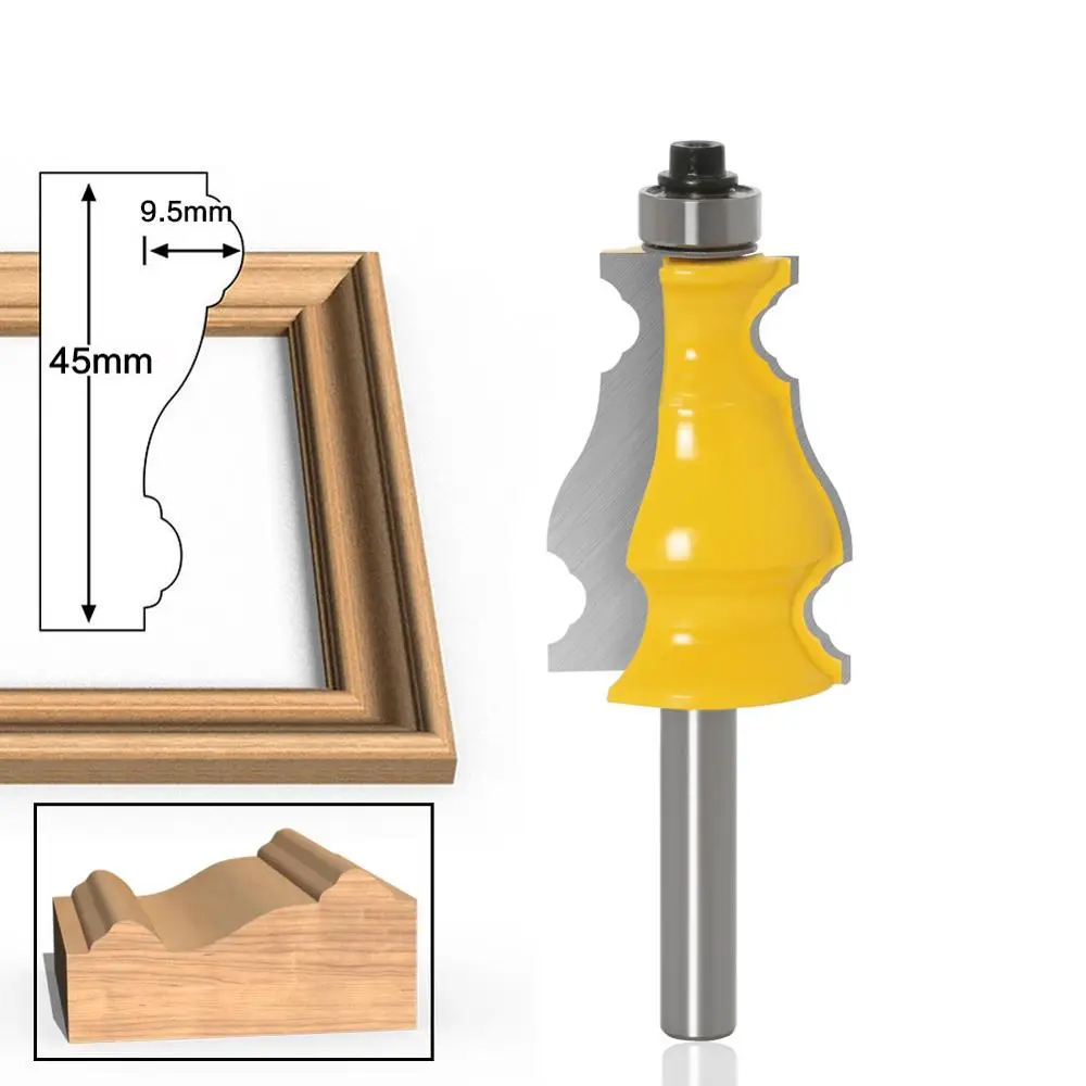 1pc 8mm Shank Picture Frame Router Bits Tenon Tungsten Carbide Line Bit Woodworking Milling Cutter for Wood