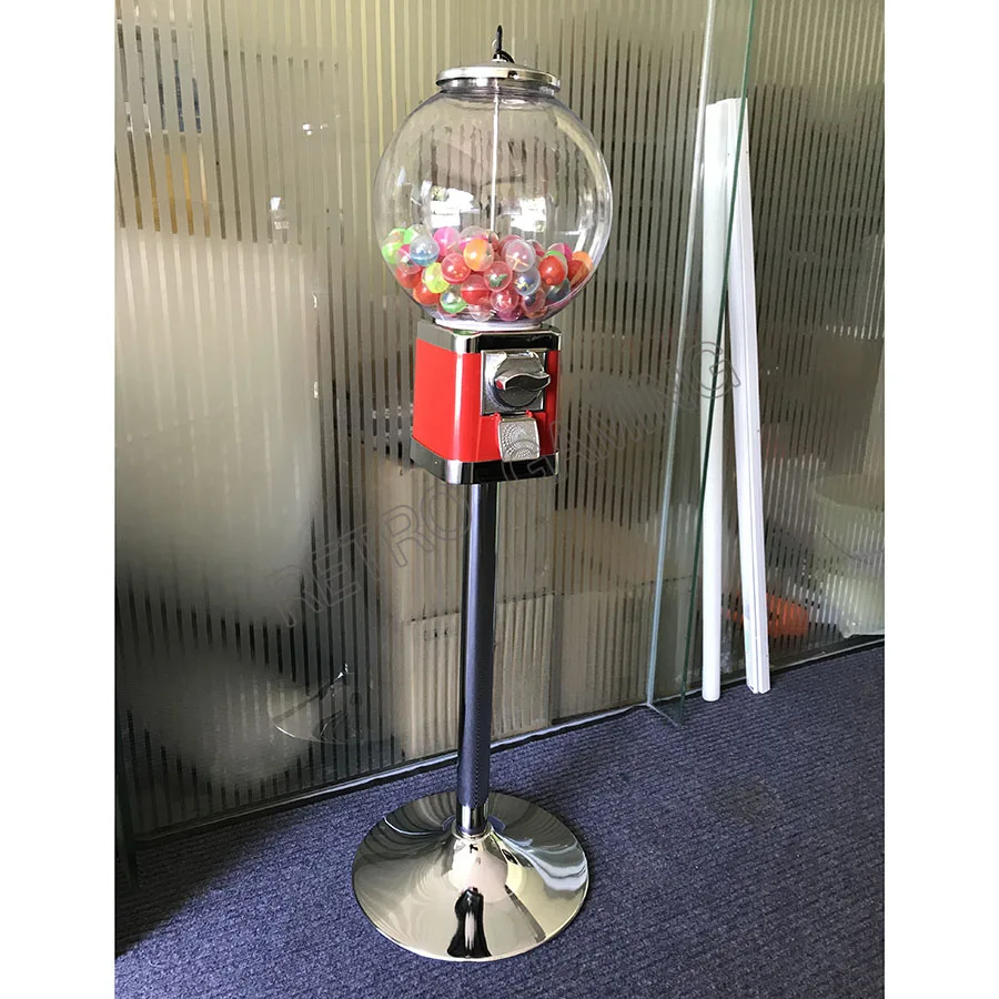 

Coin Operated Floor-standing/Desktop Tabletop Candy Vendor Big Capsule Upright Chewing Gum Vending Machine Penny-in-the-slot