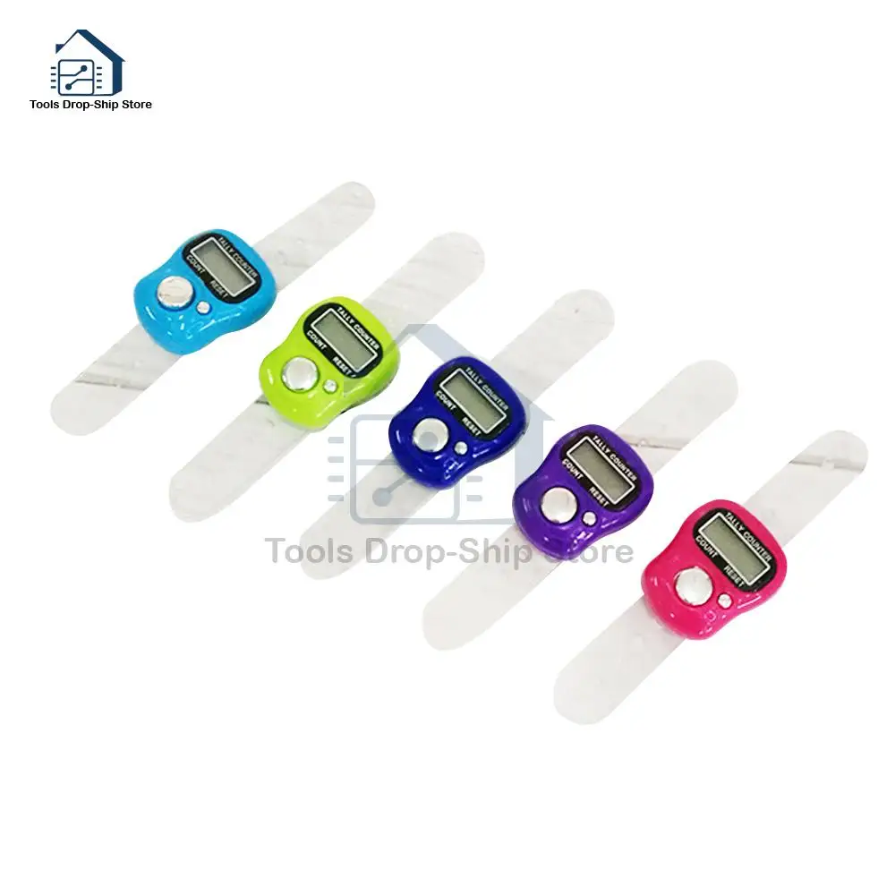 Portable Electronic Digital Counter Mini LCD Hand Held Finger Ring Tally Counter Stitch Marker Plastic Row Counter