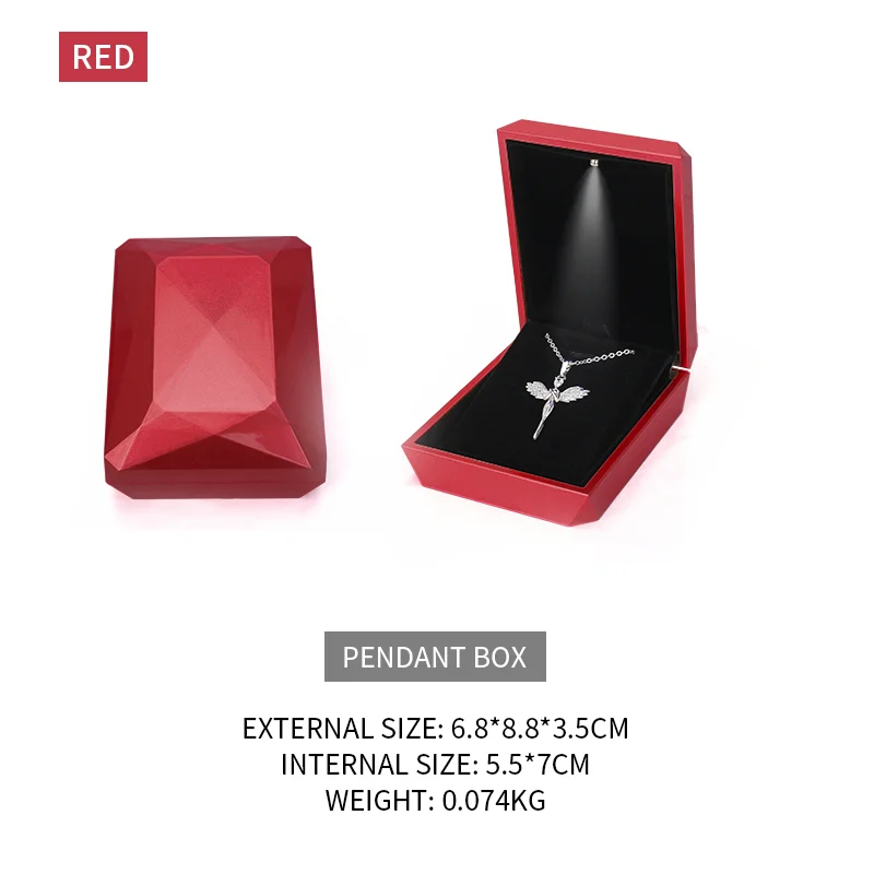 

Red Female Wedding Ring Packaging Storage Jewelry Box For Earring Bracelet Necklace Jewellery Holder For Lover Engagement Gift