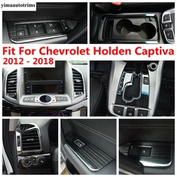 Stainless Steel Center Console Gear Panel Water Cup Holder Frame Cover Trim Accessories For Chevrolet Holden Captiva 2012 - 2018