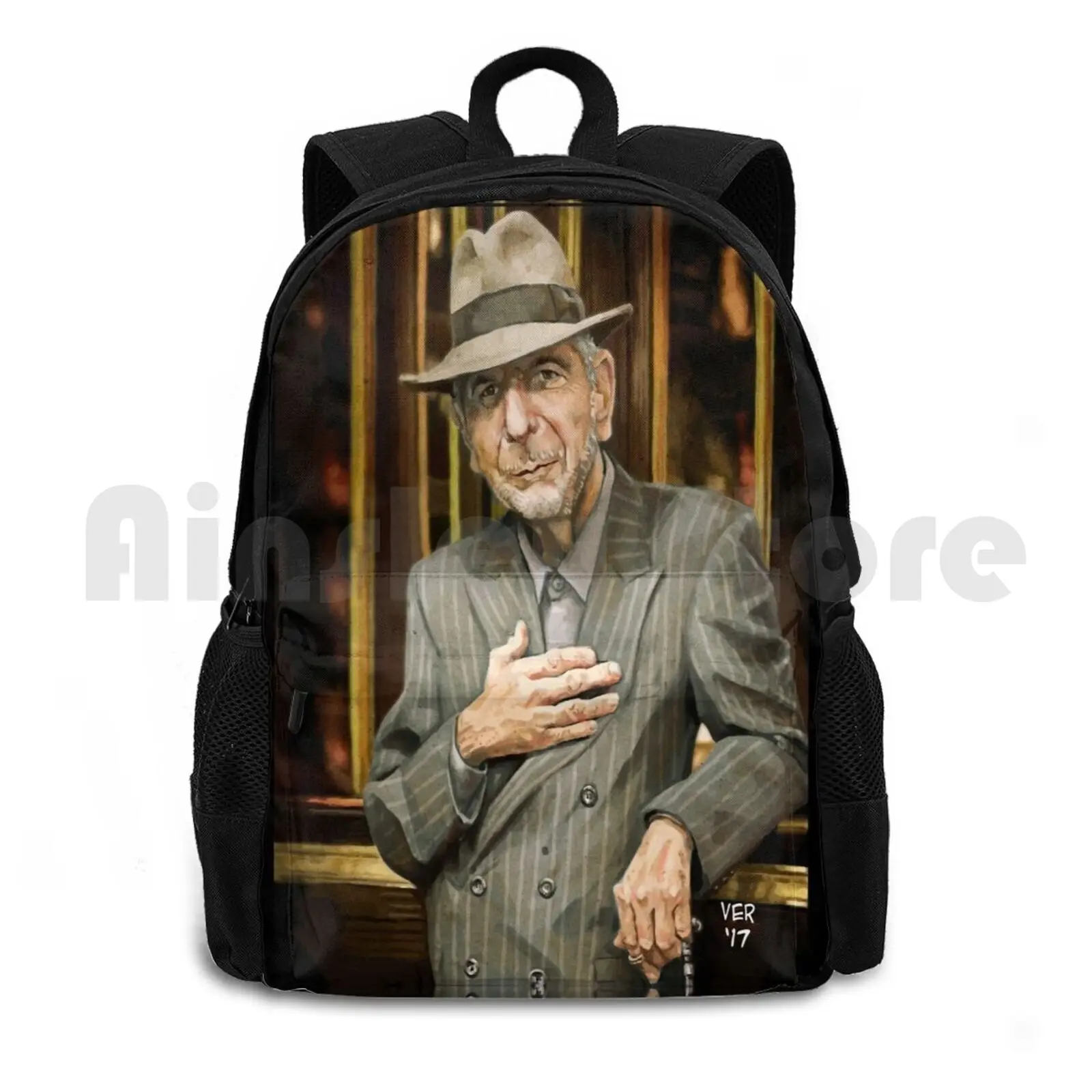 Leonard Cohen Outdoor Hiking Backpack Riding Climbing Sports Bag Leonard Cohen Cohen Music Photoshop Portait Singer Poetry