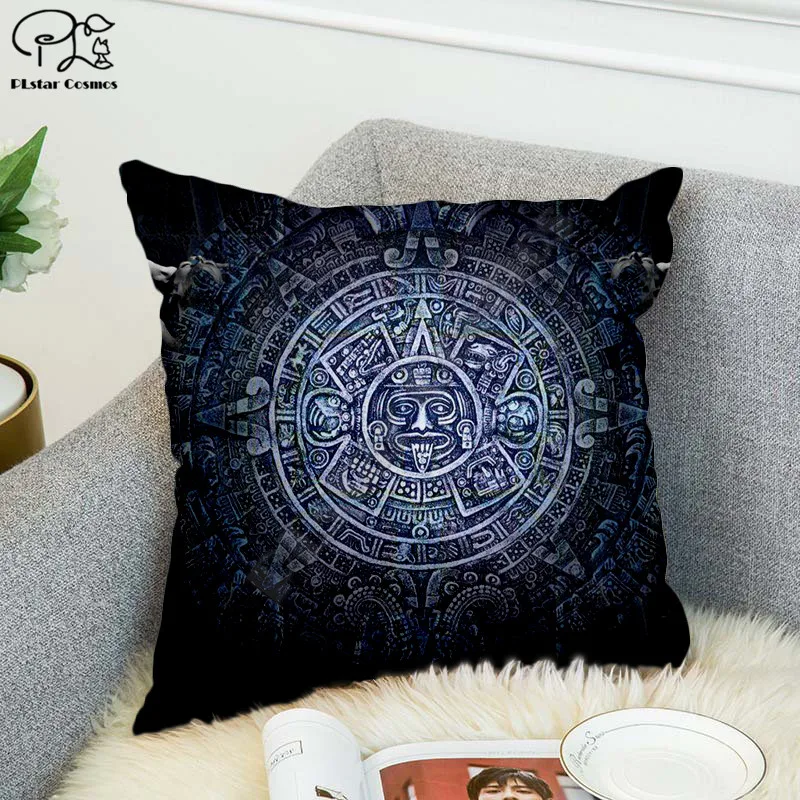 Anime Mayan Totem 3D printed Polyester Decorative Pillowcases Throw Pillow Cover Square Zipper Pillow cases style-3