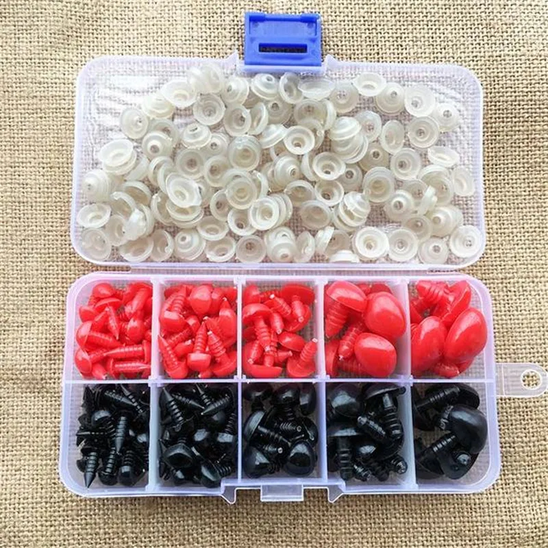 133Pcs Safety Nose Eyes Triangle Nose Plastic Eyes for Dolls Toys Crochet Bear Dolls Nose Eyes Amigurumi Making Accessories Toys