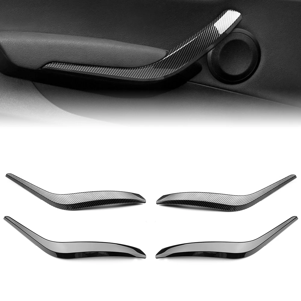 2Pcs Car Inner Door Panel Handle Pull Trim Cover For BMW E84 X1 2010 2011 2012 2013 2014 2015 2016 ABS Plastic