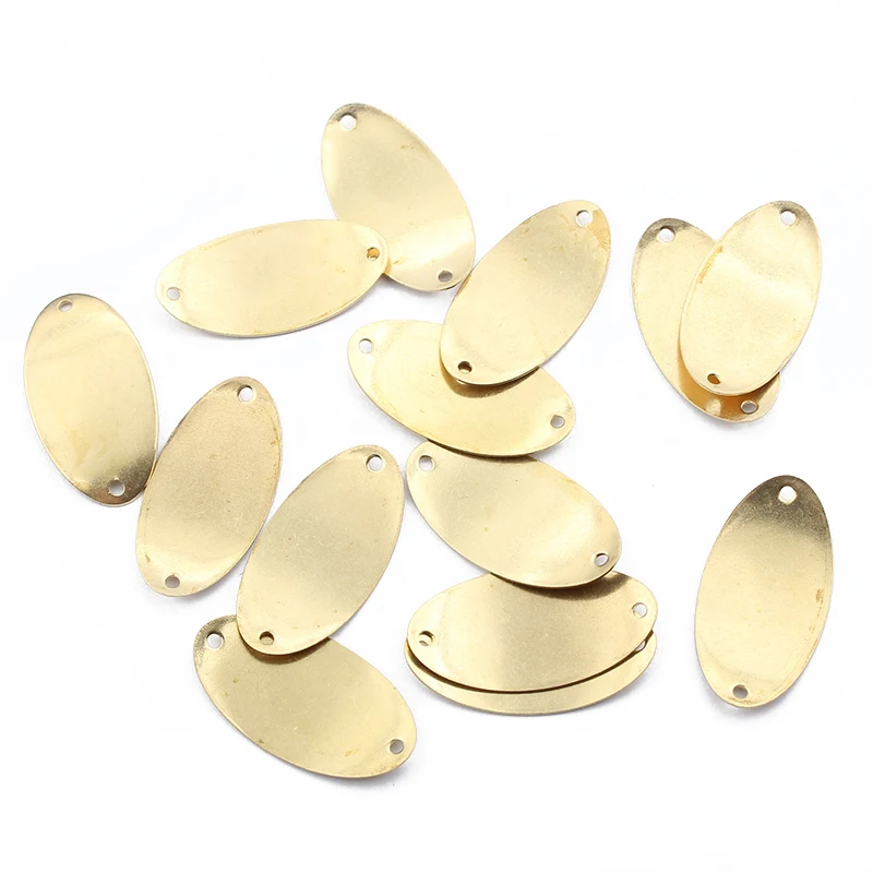 20 قطعة من موصلات سوار السحر البيضاوي من النحاس الخام مع فتحتين لصنع نتائج المجوهرات المصنوعة يدويًا #4
