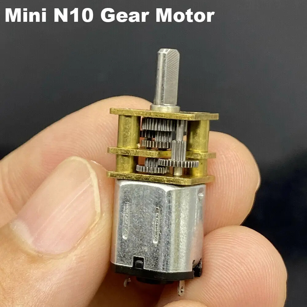 Mini N10 Full Metal Gear Motor DC 5V 50RPM/ 80RPM/ 170RPM D-shaft Large Torque Gear Box Speed Reducer Motor DIY Toy Models