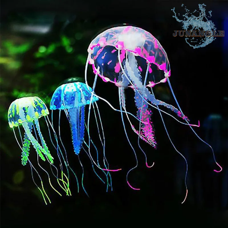 

1PCS Glowing Effect Artificial Jellyfish Mini Fish Tank Aquarium Decoration Background Decorative Accessories