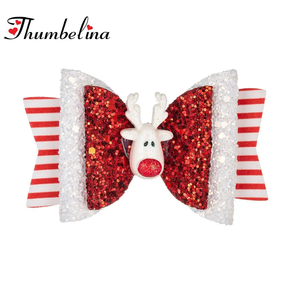 أقواس شعر للفتيات لعيد الميلاد ، رجل ثلج الكريسماس ، قبضة شعر للحفلات ، إكسسوارات شعر ،