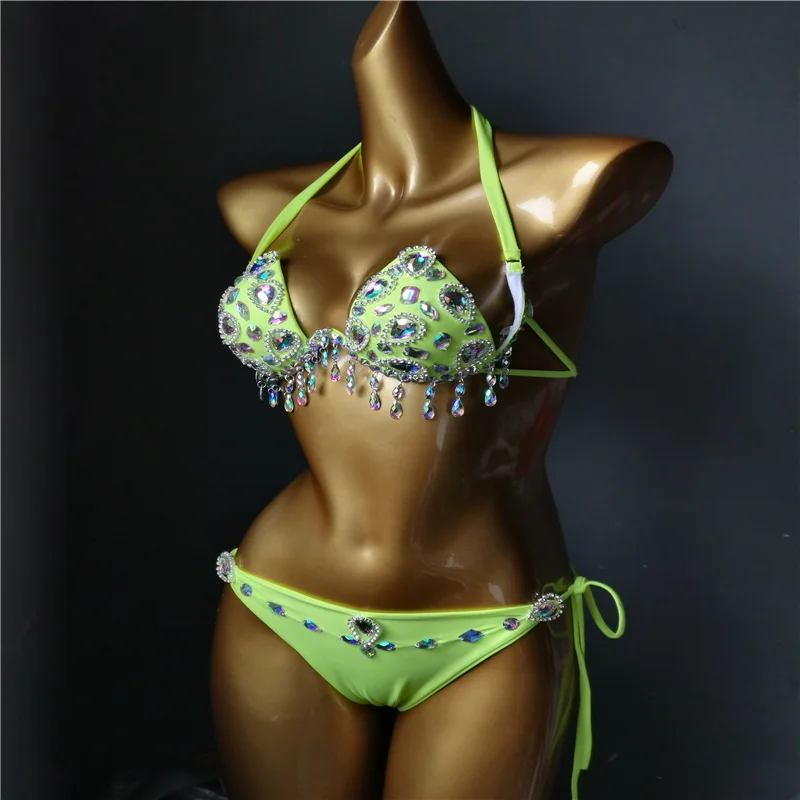 Imagem -04 - Vênus Férias Borlas Diamante Conjunto de Biquíni Sexy Mulher Banho Novo Disign Strass Maiô Push up Biquini 2023