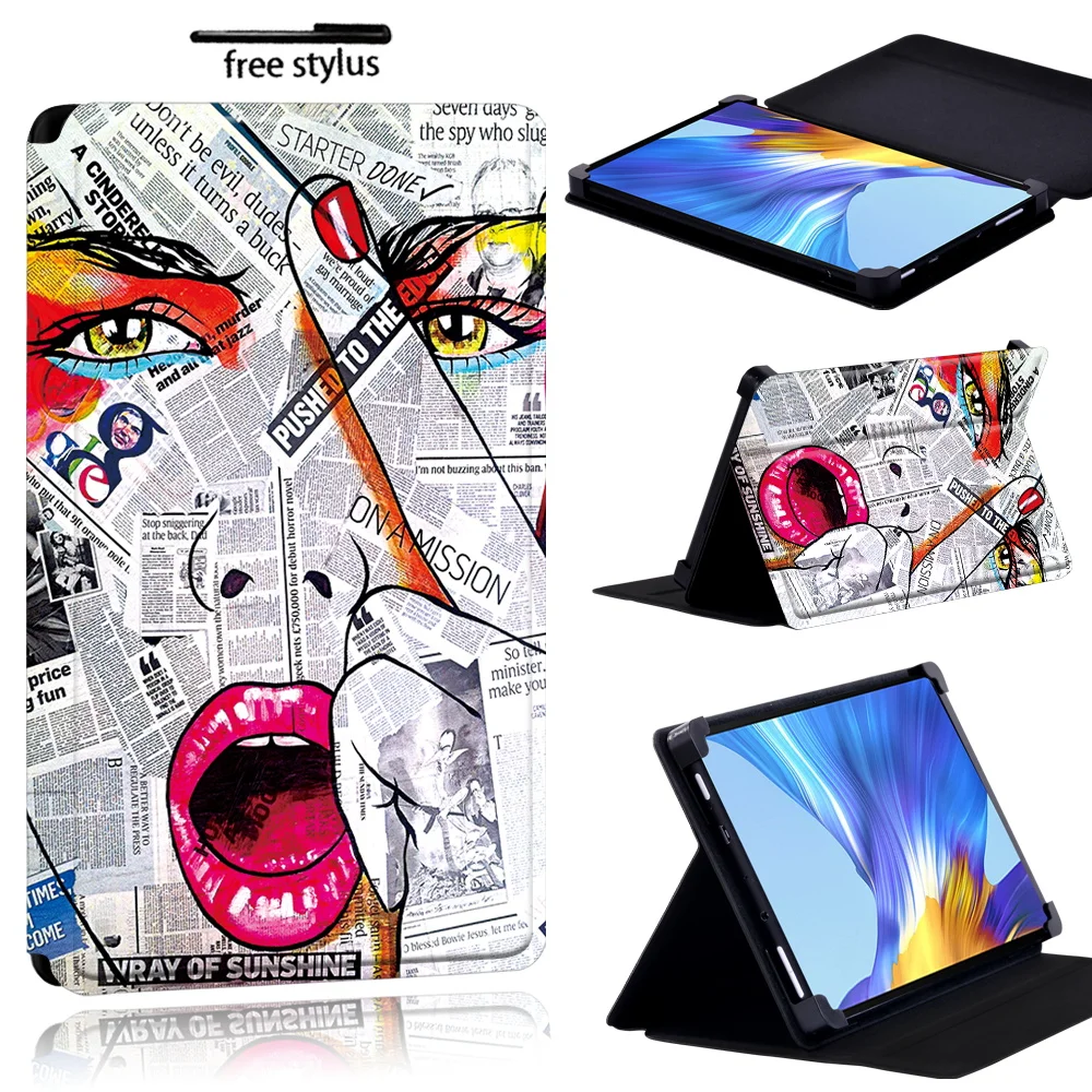 Tablet Case for HuaweiHonor V6/ Enjoy Tablet 2 10.1/MatePad(10.4/10.8/Pro 10.8/T8) - Anti-Dust Paint Pattern Leather Cover Case