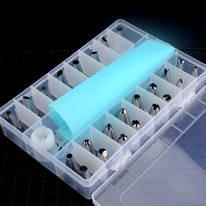 Multifunctional Baking Tool Silicone Kitchen DIY Frosted Reusable Pastry Bag Nozzle Set Stainless Steel Cake Decorating Tool Set