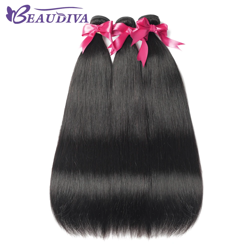 Beaudiva-Brazilian Straight Hair Bundles, 100% Cabelo Humano, Extensão do cabelo Remy, Cor Natural, 5 Pacotes, 10 Pacotes Ofertas