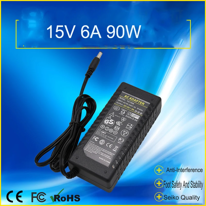 15V 6A 90W AC100-240V Power Adapter Monitor LED Liquid Crystal Display Wireless Network Camera New ProductFor LED Strip Light