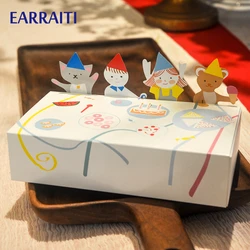 6PCS Paper Gift Box Packaging Kids Birthday Party Favors Cookies Sweet Candy Packaging Gift Drawer Box For Kids Party Animals