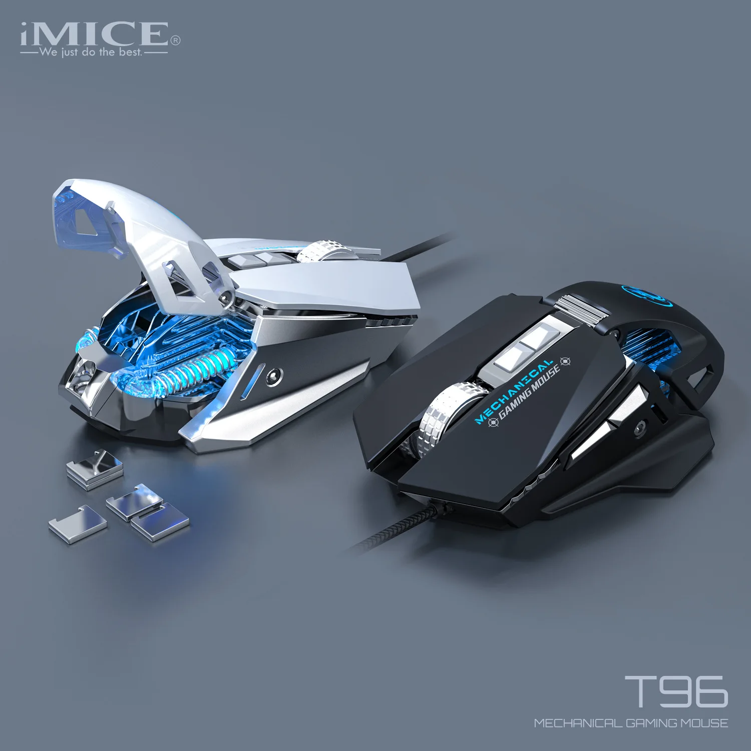 Imice Novo T96 Usb Wired Gaming Programação Mouse Peso Pode Ser Aumentado ou Diminuído para Laptops pc