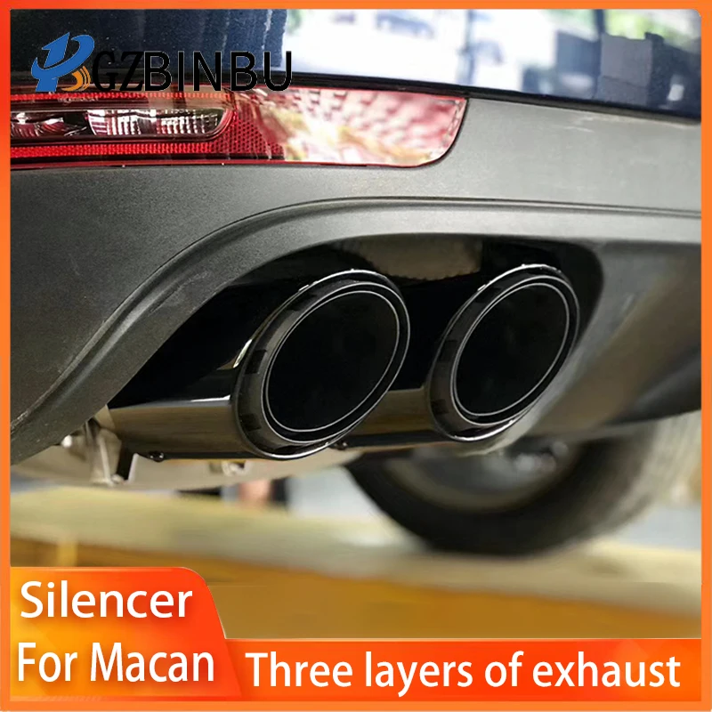 For P orsche Macan Tailpipe three tier Tailpipe retrofit Macan four outlet Muffler Macan tail throat Upgrade version