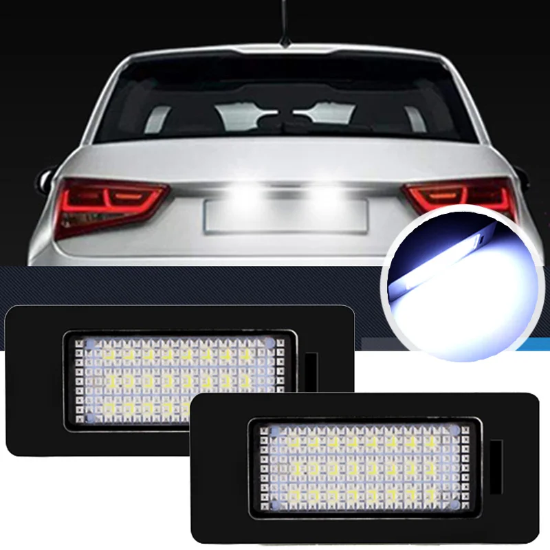 2Pcs Car LED Bulbs License Plate Lights For Audi A5 A1 A4 B8 Allroad 4D A6 A7 TT TTS S6 S5 2D 5D Sportback Tail Signal Lamp