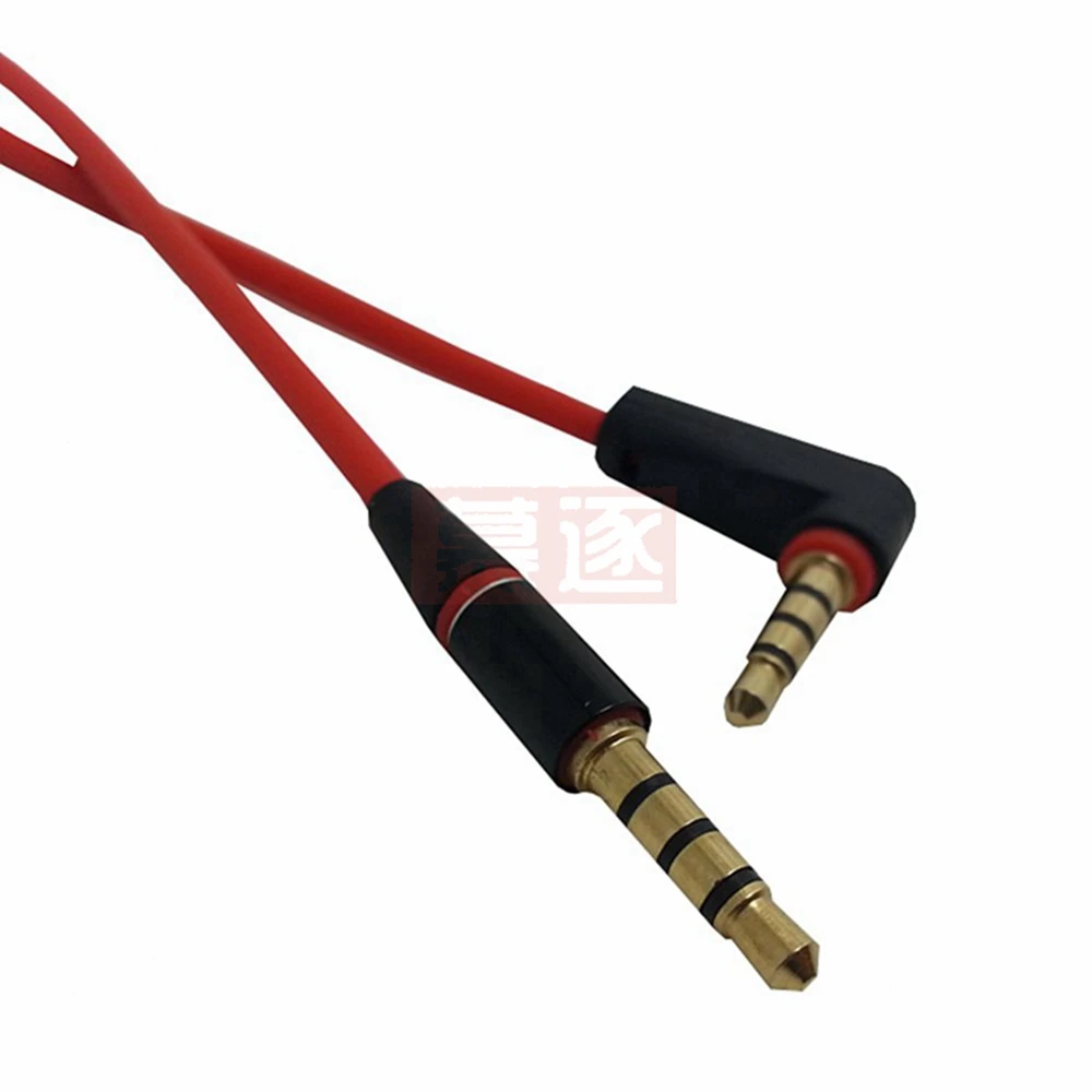 3,5 mm 1/8 "macho a macho 4 polos coche AUX cable de audio cable registro auriculares rojo
