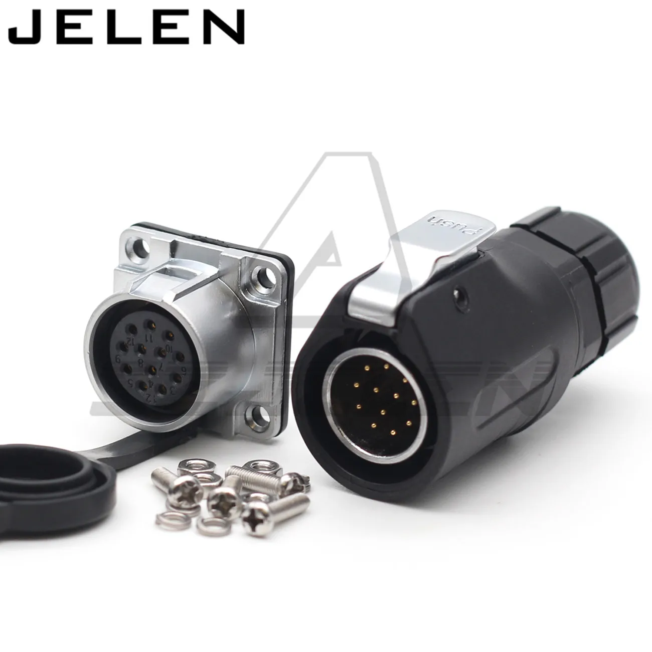 XHE20, IP67 2/3/4/5/6/7/8/9/10/12-pins waterdichte connector, M20 Paneelgemonteerde voedingskabelconnectorstekker en stopcontact