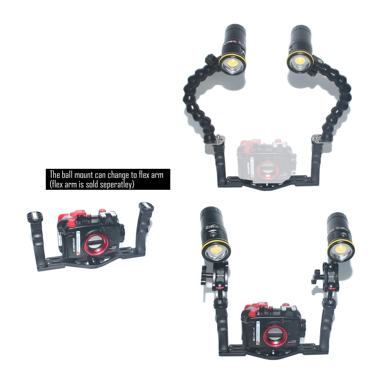 Nitescuba NS10 Handgriffhalterung Tauchkamera-Gehäusehalterung Gopro Hero 8 Olympus Tg6 Unterwasser-Fotografie-Stabilisator – Detail 9