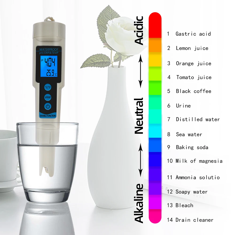 ORP-3569 ORP Meter 3 in 1 pH ORP TEMP Tester with Backlight Multi-parameter Digital Tri-Meter Water Quality Monitor 40% off