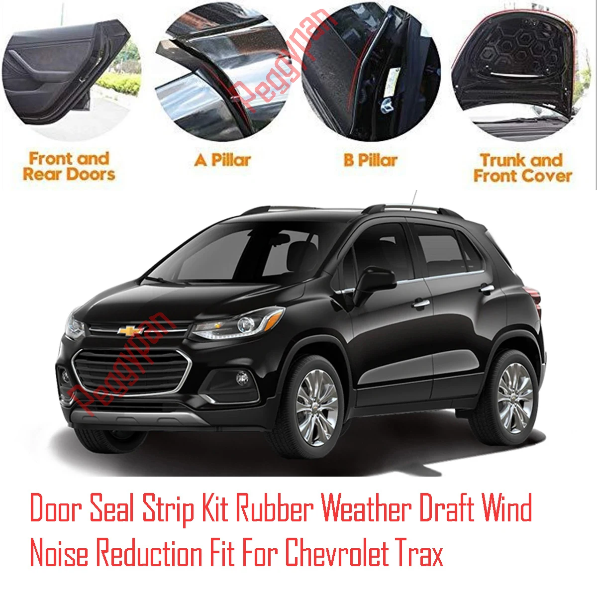 Door Seal Strip Kit Self Adhesive Window Engine Cover Soundproof Rubber Weather Draft Wind Noise Reduction For Chevrolet Trax