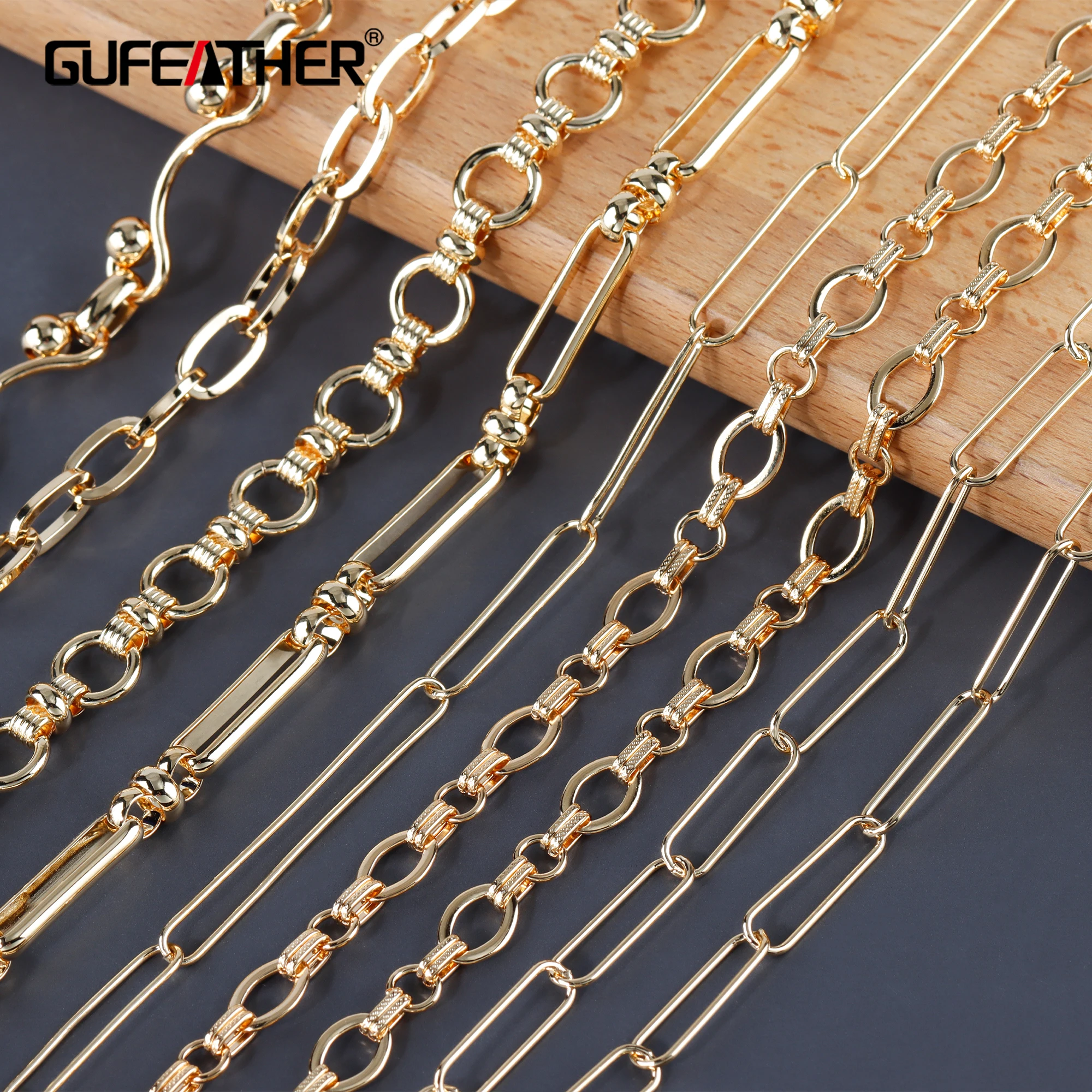 

GUFEATHER C202,diy chain,pass REACH,nickel free,18k gold plated,copper,diy bracelet necklace,hand made,jewelry making,1m/lot