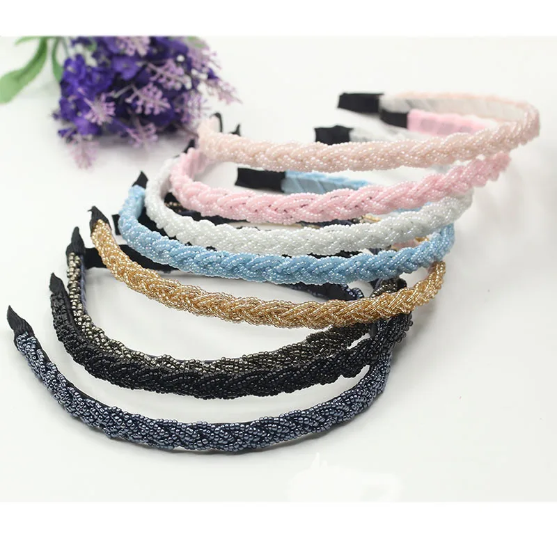 Trendy Charm Beaded Twist Headband Fine Pearl Headband New Hair Accessories Headwear