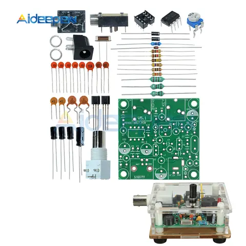 S-PIXIE CW QRP Super Shortwave Radio Transceiver Radio 7.023khz DIY Kits With Transparent Acrylic Case Box Shell