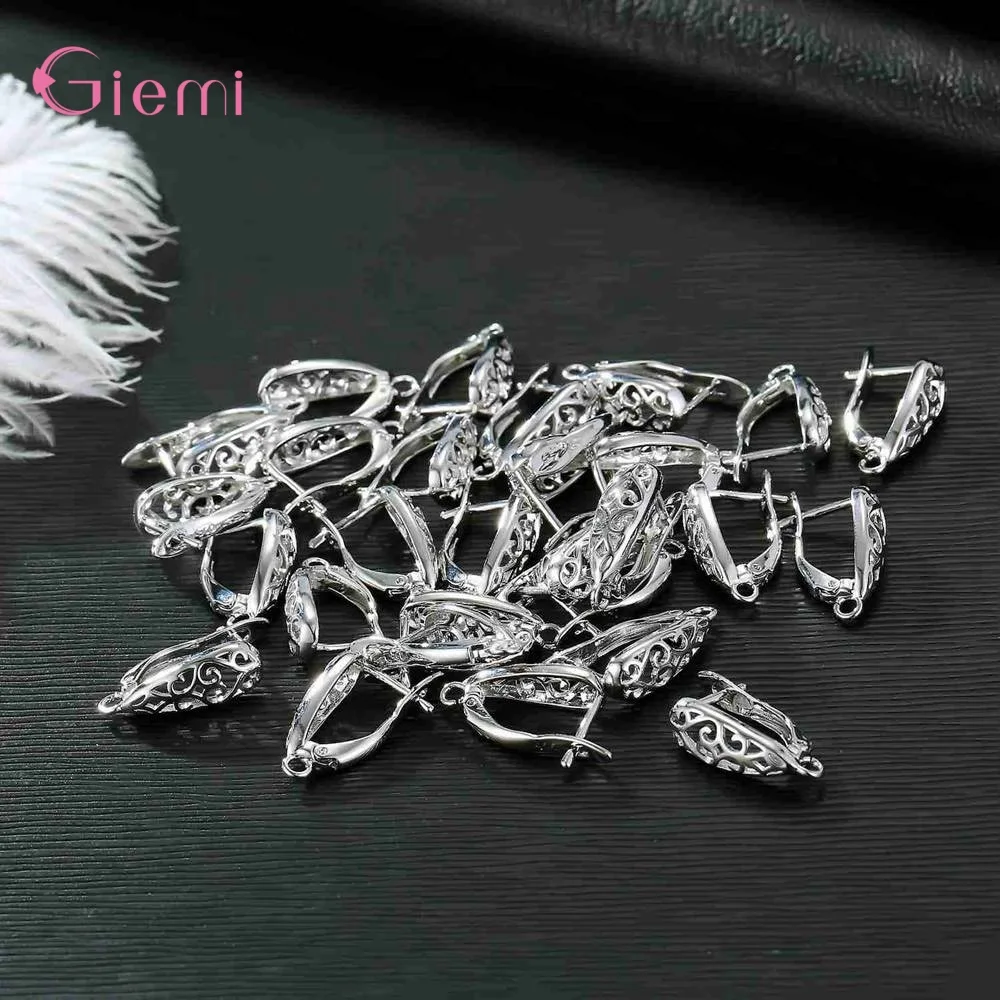 New  Arrivals 925 Sterling Silver Jewelry Findings Earrings Accessories DIY Handmade Ear Hooks Clasps Making Components