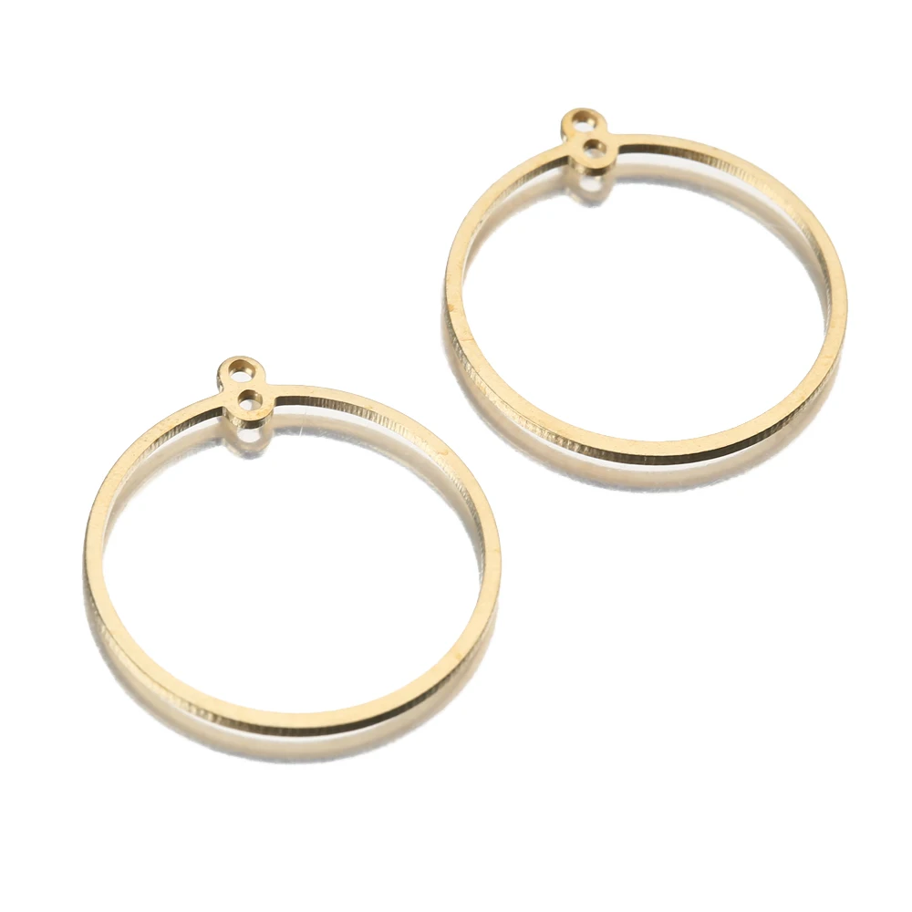 30Pcs/Lot Original Brass Round Hoop Earrings Pendant Connectors Resin Mold Charms Accessories Diy For Jewelry Making Wholesale