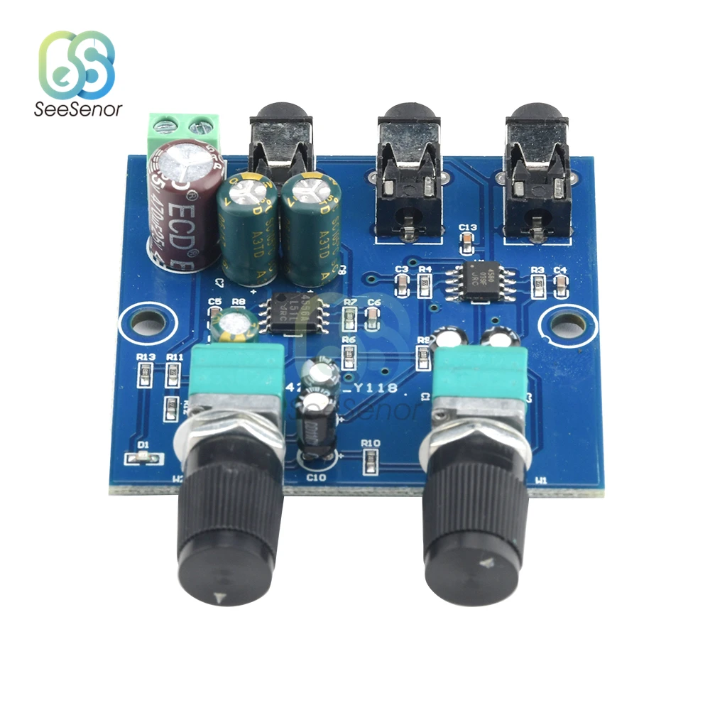 2Way Stereo Audio Signal Mixer Board Multi-Channels Mixing Board for One Way Amplification Output Headset Amplifier Audio Module